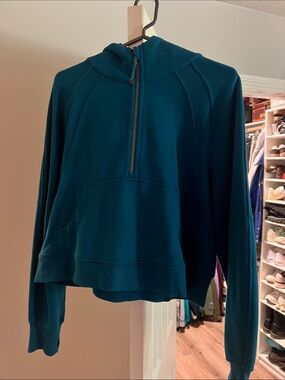 Lulu lemon Teal Half-Zip Hooded Sweater